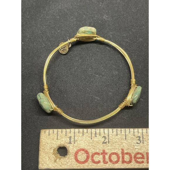 (3) Bourbon And Boweties Gold Tone Bangle Bracelets With Glass Stones SEE PICS - Picture 9 of 12